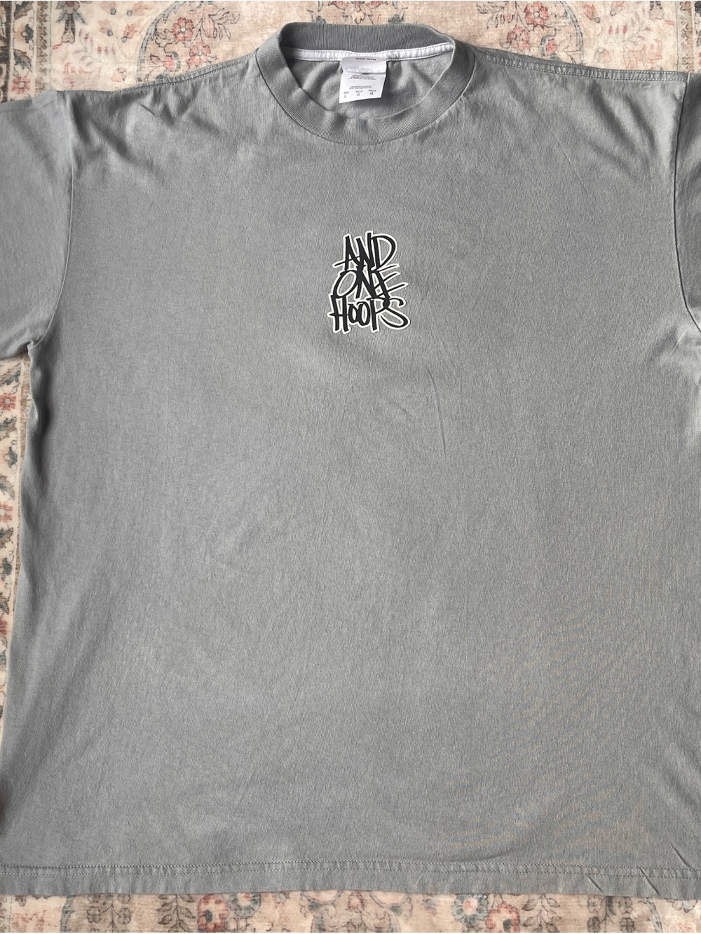 And One Basket Ball - Grey Crewneck Tshirt - Size Large - “And One Hoops”